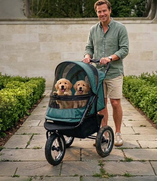 Zipper-less Dual Pet Stroller