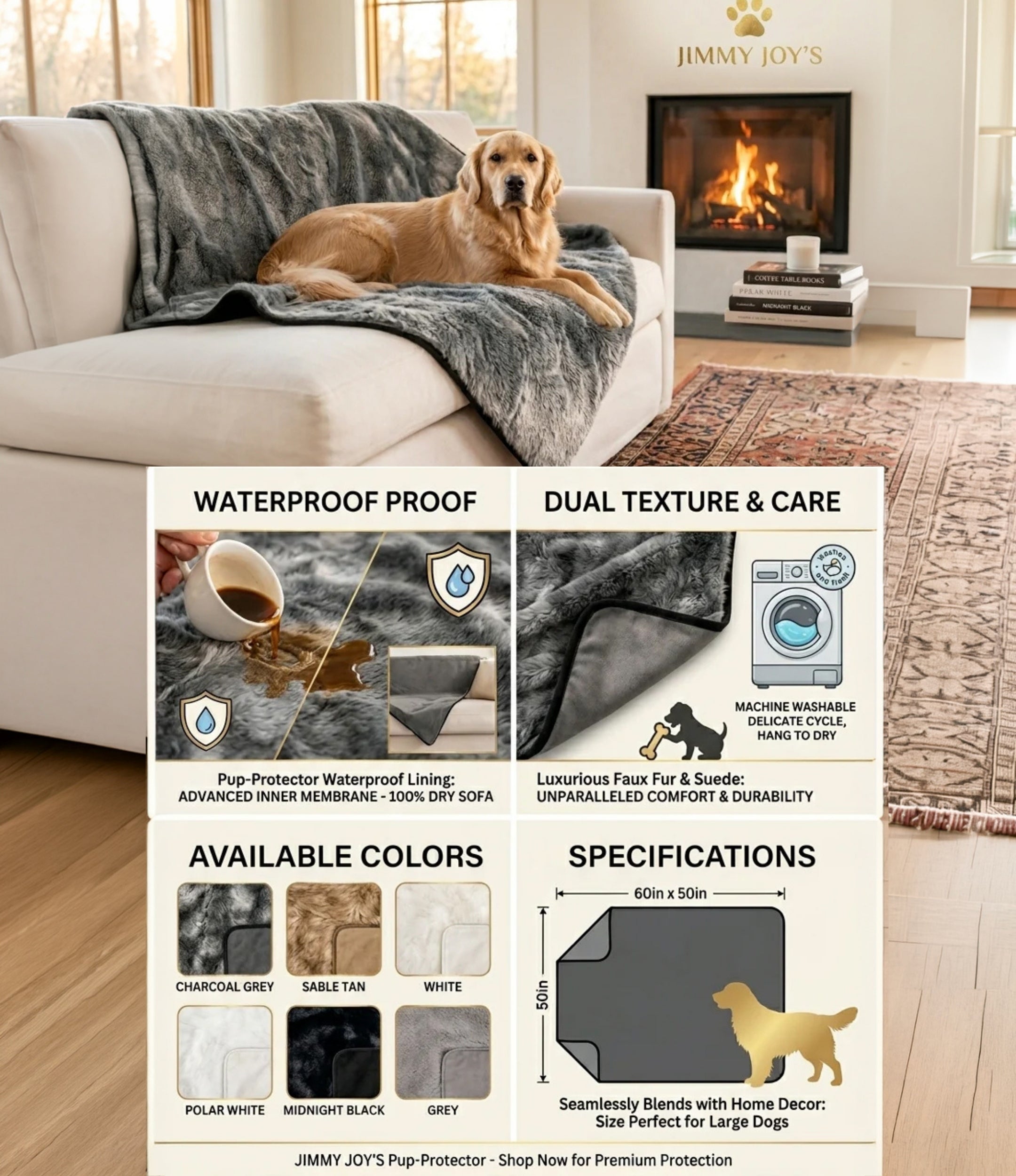 Faux-Fur Pet Throw (Pup-Protector)