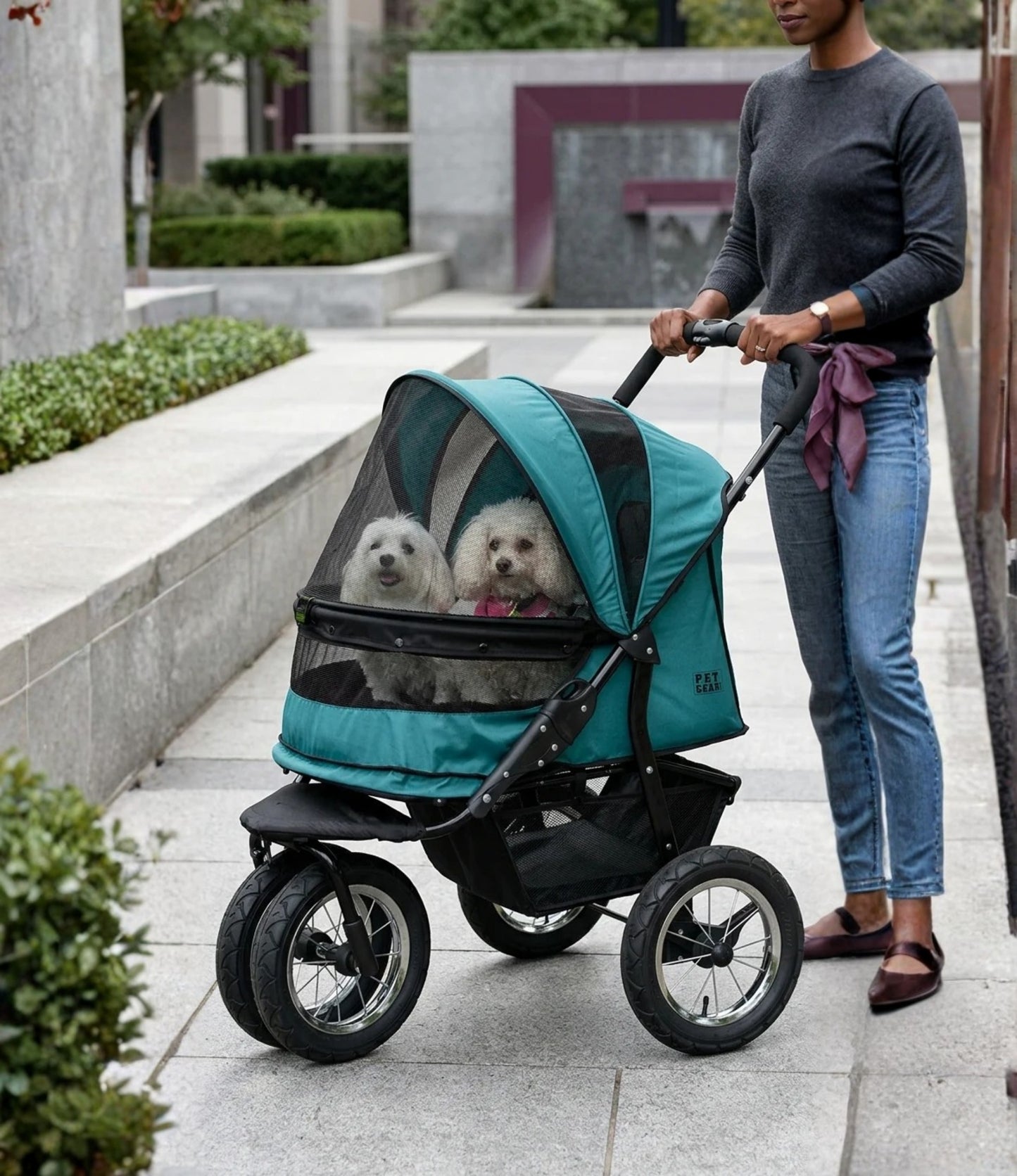 Zipper-less Dual Pet Stroller