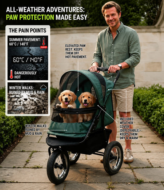 Zipper-less Dual Pet Stroller