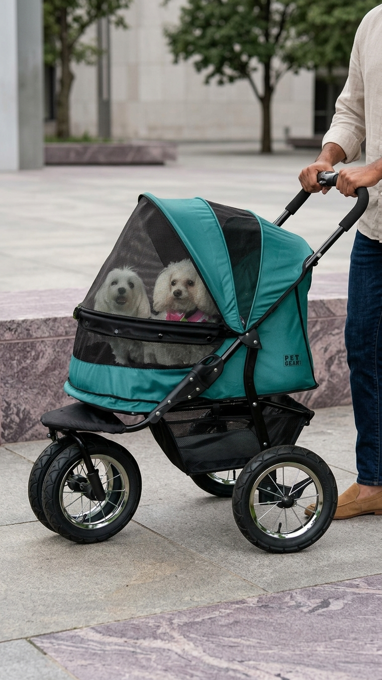 Zipper-less Dual Pet Stroller